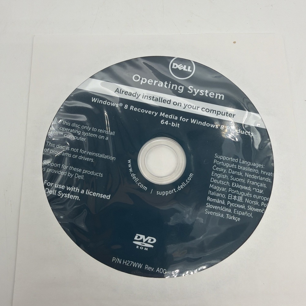 Dell Windows 8 64 Bit SEALED Reinstallation DVD Dell P/N 0CY2KJ